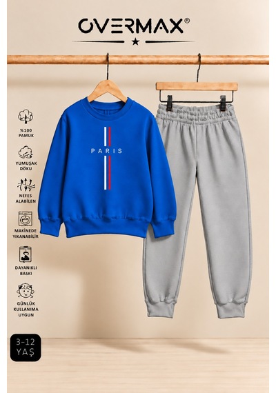 Overmax Parıs Baskılı Çocuk Kapüşonsuz Sweatshirt & Eşofman Takımı 3-12 Yaş Saks Mavi Üst-gri Alt - 921355017 Saks Mavi Üst-gri Alt Overmax Parıs Baskılı Çocuk Kapüşonsuz Sweatshirt & Eşofman Takımı 3-12 Yaş Saks Mavi Üst-gri Alt - 921355017 Saks Mavi Üst-gri Alt