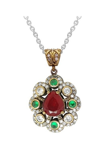Renkli Taşlı Bronzlu Gümüş Set G52Tk Altınsepeti