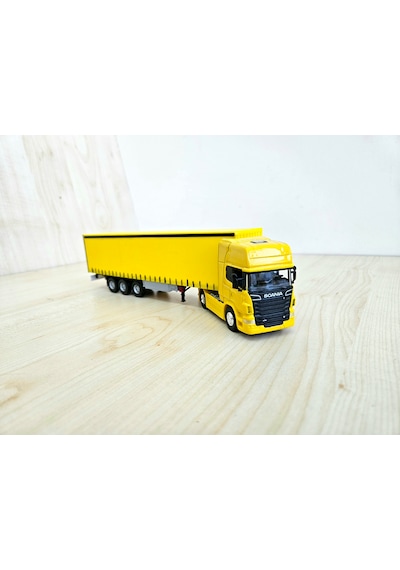1/64 Ölçek Sarı Scanıa R730 Tır Maketi 25 Cm Boy