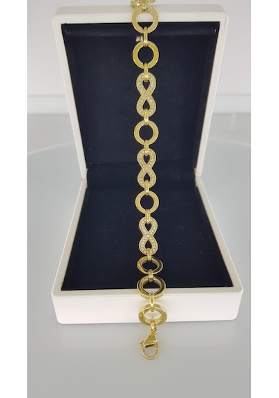 Sonsuzluk Gold Çelik Bileklik Gold
