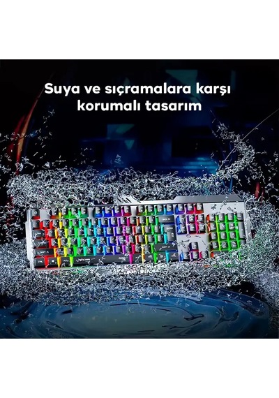 Inphic K2 104 Tuşlu Rgb Aydınlatmalı Sessiz Usb Kablolu Oyun Klavyesi 3 Kademeli Parlaklık Cep Telefonu Yerleştirme Alanlı - Mh-hs9711-0395