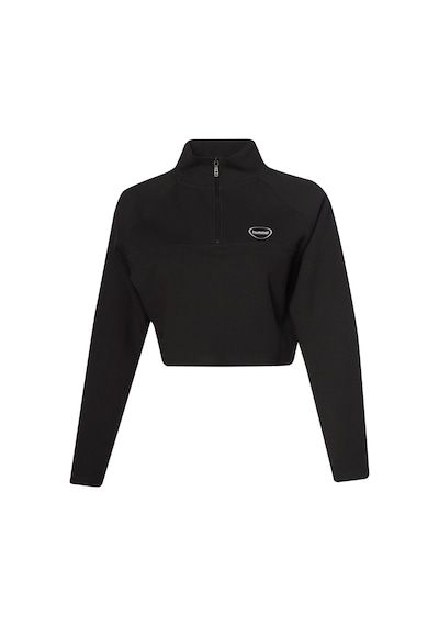 Hummel Tech Kadın Siyah Bisiklet Yaka Sweatshirt Siyah