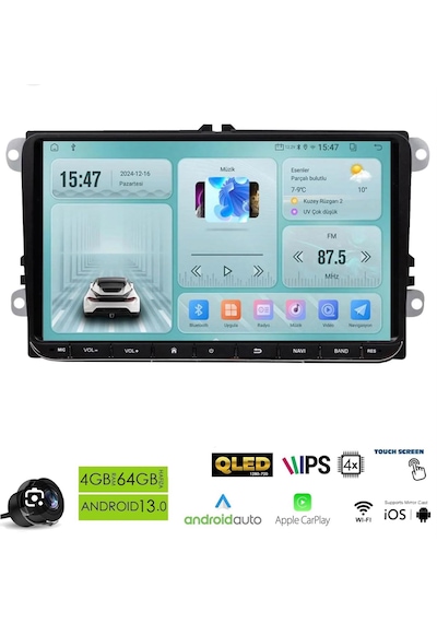 Newfron Nf-z9v3 9inç Volkswagen 4+64gb Android Multimedia Teyp 9"