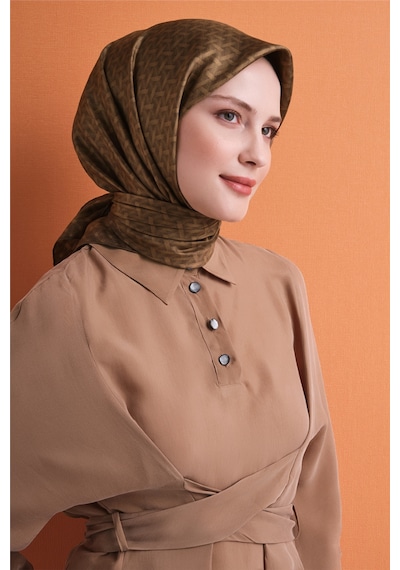 Armine Sura İpek Eşarp 2026-2027 - Sonbahar Kış-asm9622 Hardal