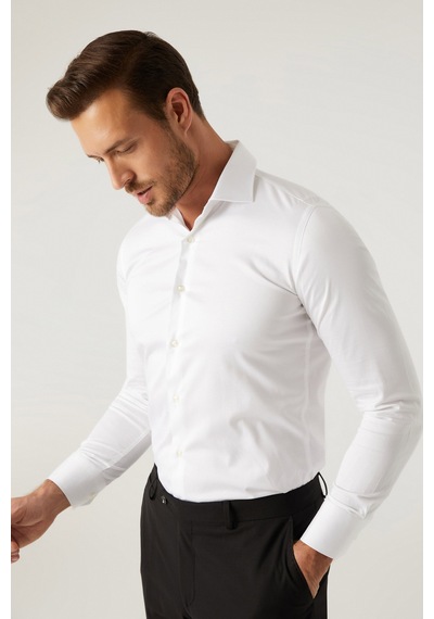 D'S Damat Ds Damat Slim Fit Beyaz Düz Gömlek 5he02dy05006m 801