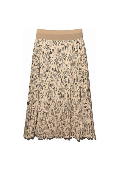 Eren Style Şifon Beli Lastikli Etek 95 Cm - 38-50 CAMEL