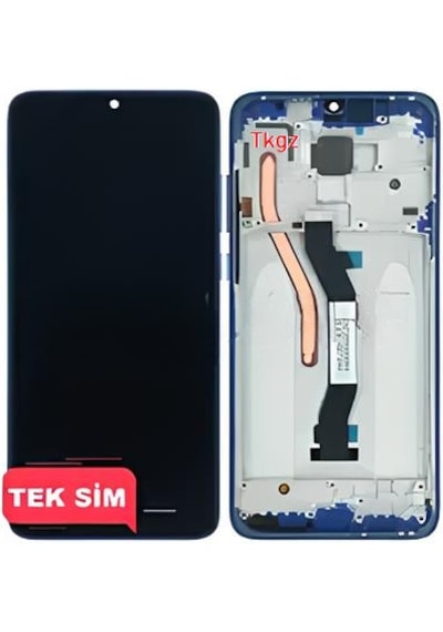 Tkgz Xiaomi Redmi Note 8 Pro Uyumlu Lcd Ekran Dokunmatik Service Pack Lcd Ekran - Full Çıtalı Mavi