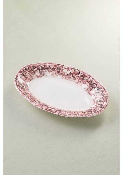 Emsan Floransa Kayık Tabak 21 Cm Bordo