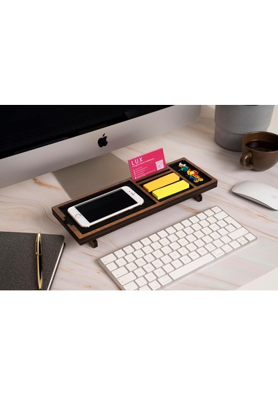 Ayrex Vigowood Masaüstü Organizer Mini Ceviz Genel