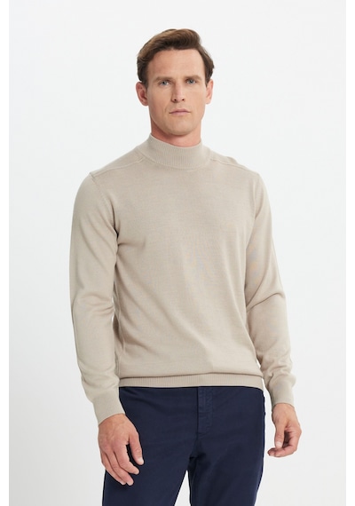 AC&Co / Altınyıldız Classics Erkek Bej Yünlü Sıcak Tutan Standart Fit Normal Kesim Yarım Balıkçı Yaka Triko Kazak Bej AC&Co / Altınyıldız Classics Erkek Bej Yünlü Sıcak Tutan Standart Fit Normal Kesim Yarım Balıkçı Yaka Triko Kazak Bej