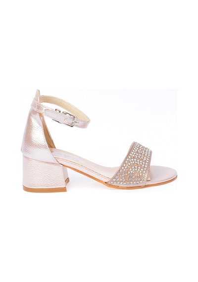 Kiko Kids Heidi Günlük Kız Çocuk 3 Cm Topuklu Sandalet Abiye Ayakkabı Pudra
