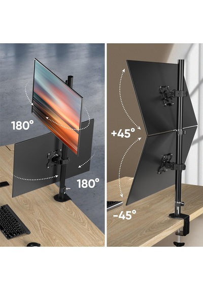 Lexroo Masa Üstü Çift Monitör Standı, 15" - 33" Uyumlu, Vesa, Z002