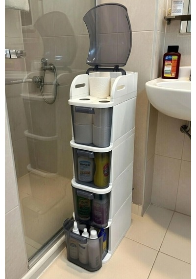 Pro Slim 4 Katlı Çekmeceli Organizer Dolap Çekmeceli Erzak Dolabı Mutfak Banyo Kiler Düzenleyici Renkli