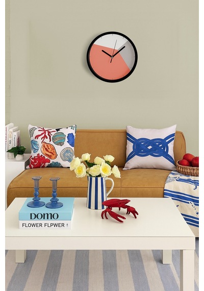 Soyut Geometrik Temalı Modern Duvar Saati - 25cm - Önü Camlı Siyah Kasa - Sessiz Mekanizma-jh0438 Siyah