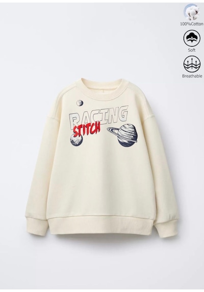 Seabubbles Stitch Çocuk Sweatshirt St09534 Bej