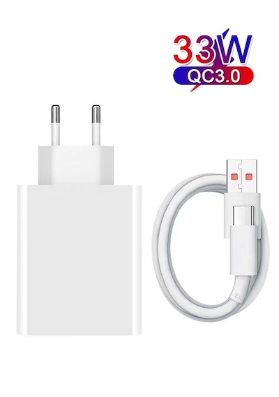 Tecno Camon 20 / 20s Pro 5g Uyumlu 33w Süper Hızlı Şarj Aleti Seti Adaptör Ve Usb To Type-c Kablo