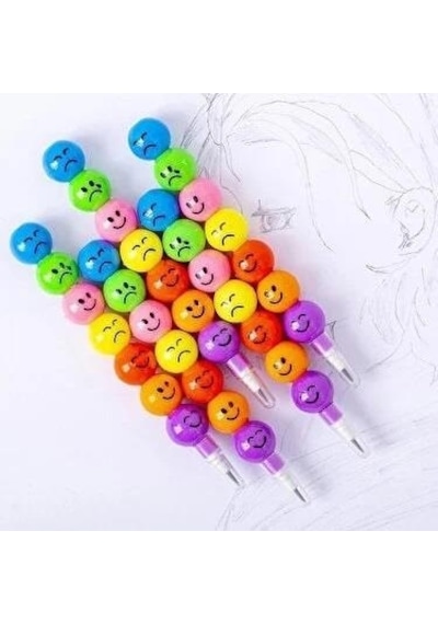 Emoji Yumurtlayan Yuvarlak Kurşun Kalem 4 Grup 28 Uç