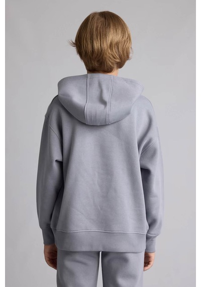 Defacto Kapüşonlu Baskılı Gri Erkek Çocuk Sweatshirt H9682a8/gr27