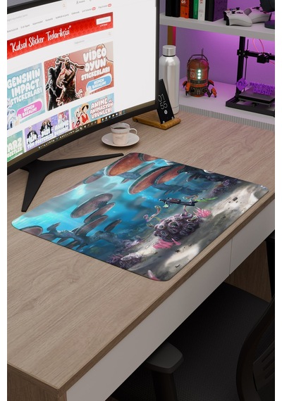 Subnautica Kaymaz Dikişli Kauçuk Oyuncu Mousepad V5 - 48x40 Xl Gaming Mouse Pad Fare Altlığı