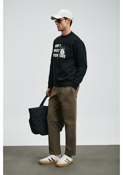 Lufian 112030173 Henry Erkek Sweatshirt Siyah