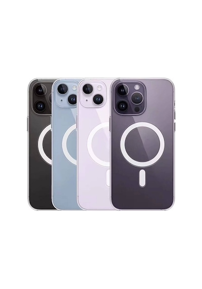 Zore İphone 15 Pro Max Uyumlu Magsafe Şarj Özellikli Şeffaf Sert Pc Nvth Embos Kılıf-renksiz