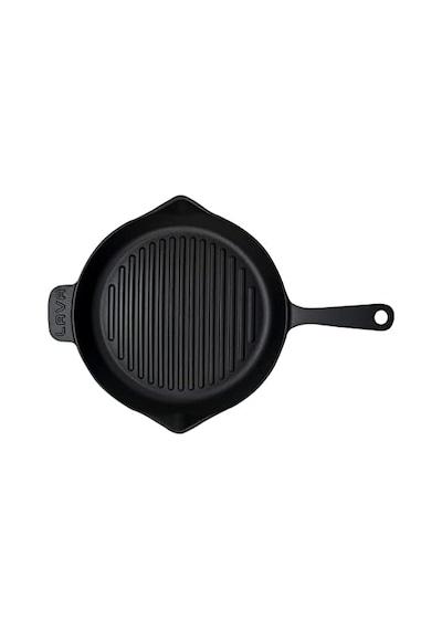 Döküm Yuvarlak Izgara Tava, Metal Kulplu, Konkav Taban, 28 Cm Açık Bakır