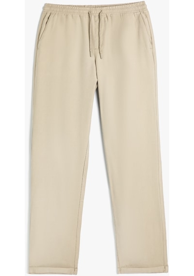 Koton Gabardin Pantolon Beli Bağcıklı Cep Detaylı Kahverengi 4sam40046hw Bej Koton Gabardin Pantolon Beli Bağcıklı Cep Detaylı Kahverengi 4sam40046hw Bej