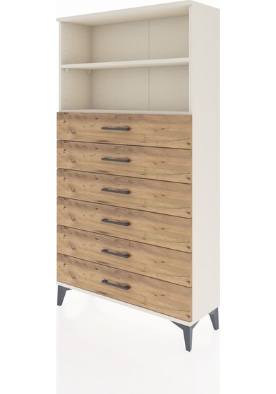 Arges Dolap 2 Raflı 6 Çekmeceli 88x30x163 Aytaşı-çam Aytaşı