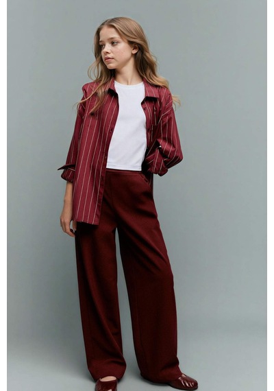 Defacto Kız Çocuk Wide Leg Geniş Paça Pantolon G9114a826spbr210 Bordo-br210