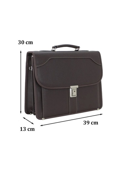 Case Club Notebook Laptop Evrak Çantası 15.6'inç 5 Bölmeli Su Geçirmez Omuz Askılı Kahverengi