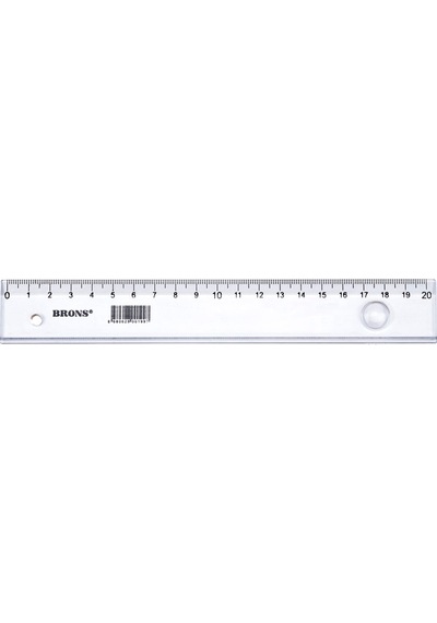 Brons Mercekli Cetvel 20 CM BR-113 Şeffaf