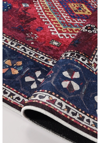 Blghome Geleneksel Motifli Modern Halı Dekoratif Kilim Kırmızı - Mavi
