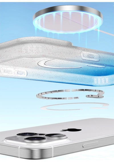 Apple Uyumlu iPhone  16 Pro Max Pummel Shiny Magsafe Kapak - Mor