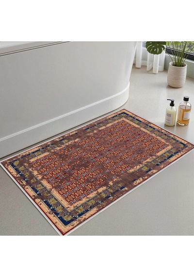 2'li Set Banyo Paspası, Yumuşak Banyo Halısı, Kaymaz Dot Tabanlı, Su Emici, Makinede Yıkanabilir - 40x60-50 X 80 C Çok Renkli