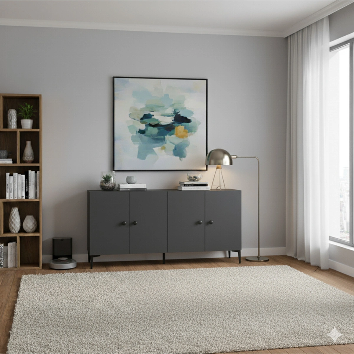 Ka1518a Pella150 Konsol, Kahve Köşesi, Tv Sehpası Antrasit 150cm Antrasit
