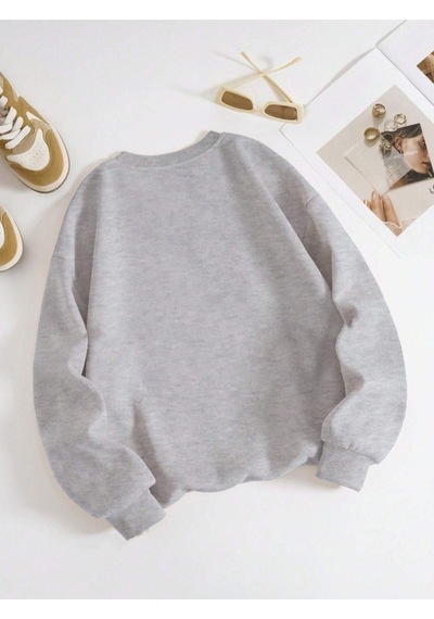 Startmore Gri Unisex Erkek/kadın 90's Özel Renkli Oversize Bisiklet Yaka Pamuklu