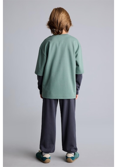 Defacto Bisiklet Yaka Uzun Kollu Tişört Üst Eşofman Altı 2li Takım Erkek Çocuk H8486a826aukh458 Haki-kh458 Defacto Bisiklet Yaka Uzun Kollu Tişört Üst Eşofman Altı 2li Takım Erkek Çocuk H8486a826aukh458 Haki-kh458