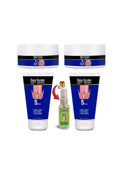 Hbpavm Basurkurutan Kremi 2 Adet Aslanpençesi Kestane Hellebore Ekstraktlar 50 Ml Set + Çörekotu Yağı