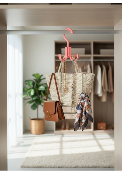 3d Baskılı Dolap İçi Askı Organizer 2'li Set Çanta, Kemer Ve Aksesuar Askılığı Plastik 10 X 15 Pe Diğer