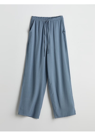 Lcw Modest Mavi Beli Lastikli Dokulu Kadın Pantolon