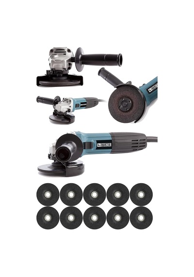 Alman 3000 W Profesyonel Sjs Metal Şanzuman Avuç İçi Taşlama Makinası 125 Mm + 10 Adet Taş