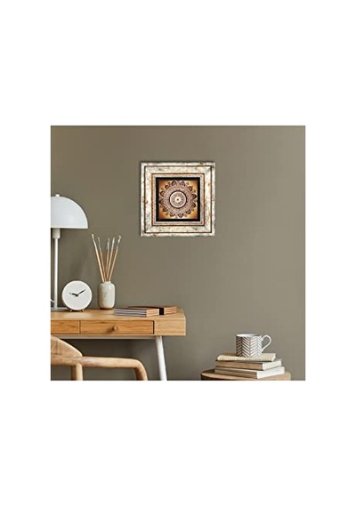 Ayrex Mandala Taş Duvar Tablosu - Çerçeveli Taş Tablo - Dekoratif Duvar Sanatı - Modern Ev Ve Ofis Duvar Dekoru T1-