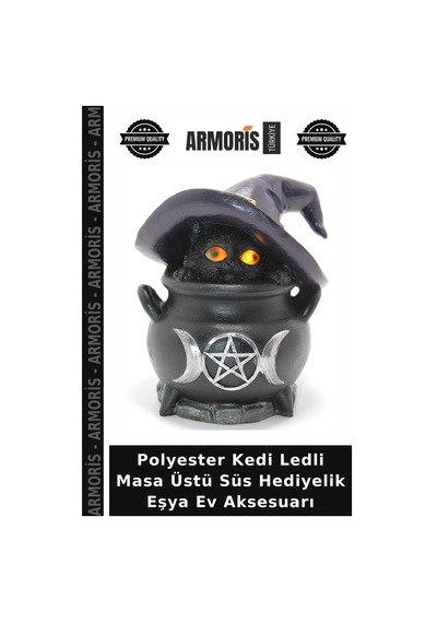 Polyester Kedi Ledli Masa Üstü Süs Hediyelik Eşya Ev Aksesuarı