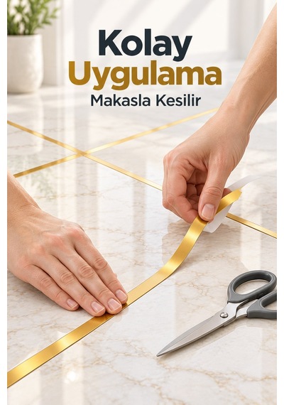 Fayans Arası Şerit Bant Gold Kendinden Yapışkanlı 1 Cm X 50 M
