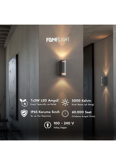 Lunara Glass Led Duvar Apliği Ip65 Alüminyum İç Mekan Dış Mekan Modern Bahçe Balkon Teras Cephe Aydınlatma 3000k Genel