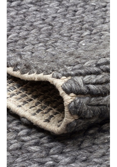 Eko Halı Jade Basketweave Antrasıt Naturel Kazak Örgü Desenli El Dokuma Örgü Halı - 130X190
