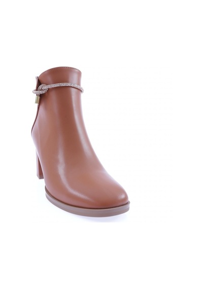 Dgn 407 Kadin Siler Taş İpli Yandan Fermuarli Topuklu Bot 407-1423-R1755 Taba