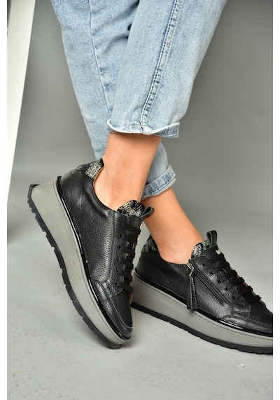 Fox Shoesp555306603 Siyah Hakiki Deri Spor Ayakkabı Sneakers Siyah