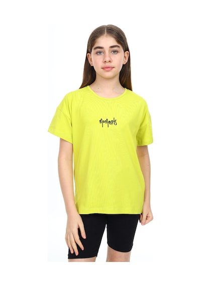 Toontoy Kids Toontoy Kız Çocuk Nakışlı Tişört Açık Yeşil