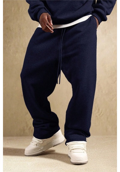 Tarz Cool Lacivert Oversize Rahat Kesim Baggy Erkek Eşofman Altı Lacivert